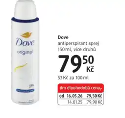 dm drogerie Dove antiperspirant sprej nabídka