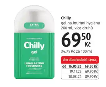 dm drogerie Chilly gel na intimní hygienu nabídka