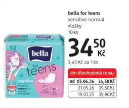 dm drogerie Bella for teens Sensitive normal vložky nabídka