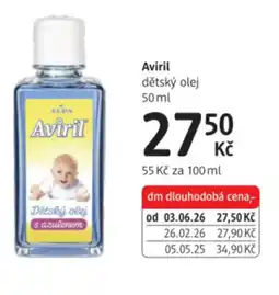 dm drogerie Aviril dětský olej nabídka