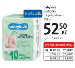 dm drogerie Babylove podložky na přebalování nabídka