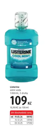 dm drogerie Listerine ústní voda nabídka