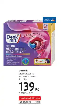 dm drogerie Denkmit prací kapsle 3v1 nabídka