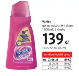 dm drogerie Vanish gel na odstranění skvrn nabídka