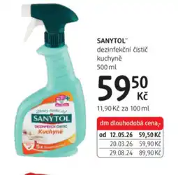 dm drogerie SANYTOL dezinfekční čistič kuchyně nabídka