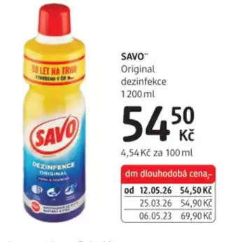 dm drogerie SAVO Original dezinfekce nabídka
