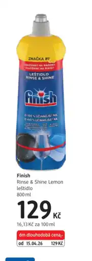 dm drogerie Finish Rinse & Shine Lemon leštidlo nabídka