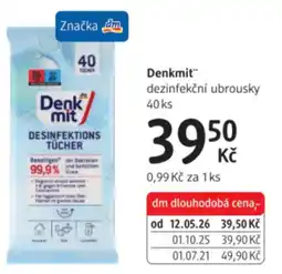 dm drogerie Denkmit dezinfekční ubrousky nabídka