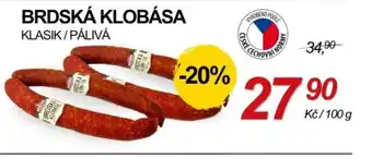 ZEMAN Brdská klobása nabídka