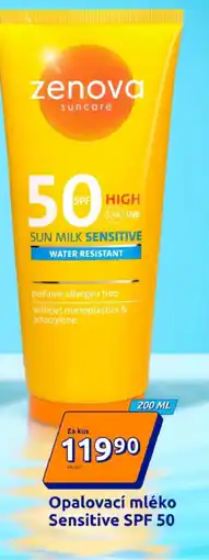 Action Opalovací mléko Sensitive SPF 50 nabídka