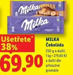 Lidl MILKA Čokoláda nabídka