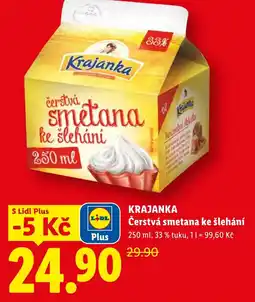Lidl KRAJANKA Čerstvá smetana ke šlehání nabídka