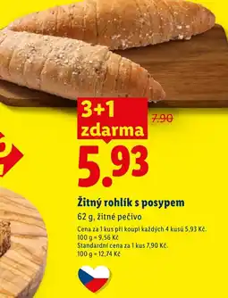 Lidl Žitný rohlík s posypem nabídka