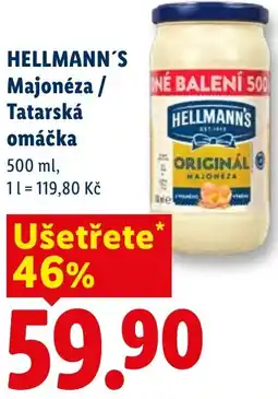 Lidl HELLMANN'S Majonéza / Tatarská omáčka nabídka