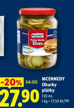 Lidl MCENNEDY Okurky plátky nabídka