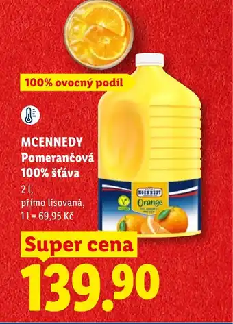 Lidl MCENNEDY Pomerančová 100% šťáva nabídka