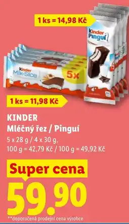Lidl KINDER Mléčný řez / Pinguí nabídka
