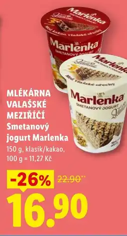 Lidl MLÉKÁRNA VALAŠSKÉ MEZIŘÍČÍ Smetanový jogurt Marlenka nabídka