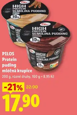 Lidl PILOS Protein puding mléčná krupice nabídka