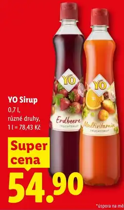 Lidl YO Sirup nabídka