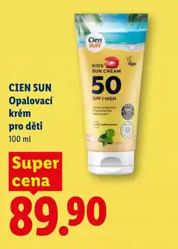Lidl CIEN SUN Opalovací krém pro děti nabídka