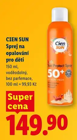 Lidl CIEN SUN Sprej na opalování pro děti nabídka