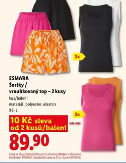 Lidl ESMARA Šortky/ vroubkovaný top – 2 kusy nabídka