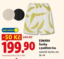 Lidl ESMARA Šortky s podílem lnu nabídka