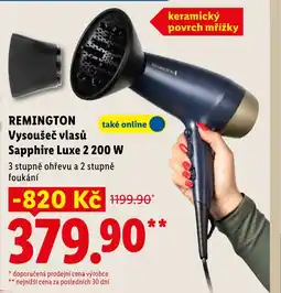 Lidl REMINGTON Vysoušeč vlasů Sapphire Luxe 2 200 W nabídka