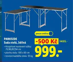 Lidl PARKSIDE Sada stolů, 3dílná nabídka
