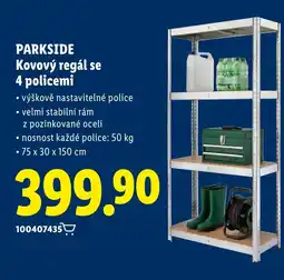 Lidl PARKSIDE Kovový regál se 4 policemi nabídka