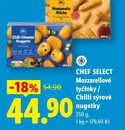 Lidl CHEF SELECT Mozzarellové tyčinky / Chilli sýrové nugetky nabídka