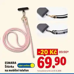 Lidl ESMARA Šňůrka na mobilní telefon nabídka