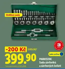 Lidl PARKSIDE Sada závitníků a závitových čelistí nabídka