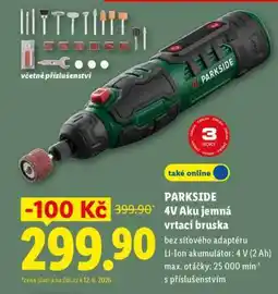 Lidl PARKSIDE 4V Aku jemná vrtací bruska nabídka