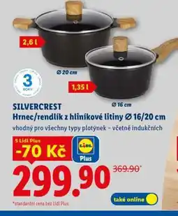 Lidl SILVERCREST Hrnec/rendlík z hliníkové litiny Ø 16/20 cm nabídka