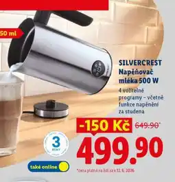 Lidl SILVERCREST NAPĚŇOVAČ MLÉKA 500 W nabídka