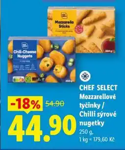 Lidl CHEF SELECT Mozzarellové tyčinky / Chilli sýrové nuggetky nabídka