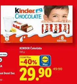 Lidl Kinder čokoláda nabídka