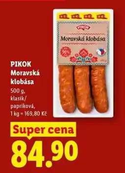 Lidl PIKOK Moravská klobása nabídka