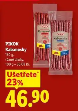 Lidl PIKOK KABANOSKY nabídka