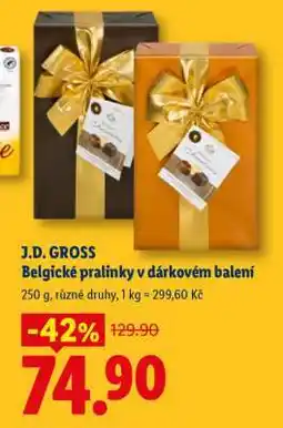 Lidl J.D. GROSS Belgické pralinky v dárkovém balení nabídka