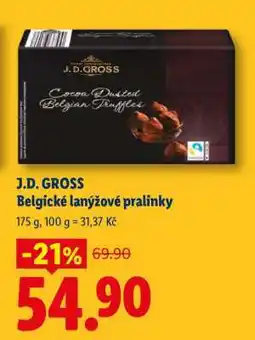 Lidl J.D. GROSS Belgické lanýžové pralinky nabídka