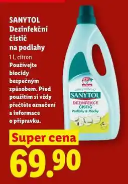 Lidl SANYTOL DEZINFEKČNÍ ČISTIČ NA PODLAHY nabídka