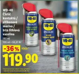 Lidl WD-40 Čistič kontaktů / silikonové mazivo / bílá lithivá vazelína nabídka