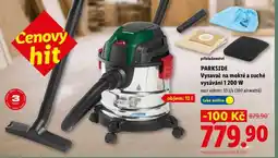 Lidl PARKSIDE Vysavač na mokré a suché vysávání 1 200 W nabídka