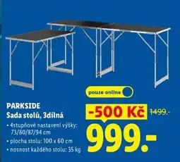 Lidl PARKSIDE Sada stolů, 3dílná nabídka