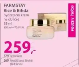 Hebe FARMSTAY Rice & Bifida hydratační krém na obličej nabídka