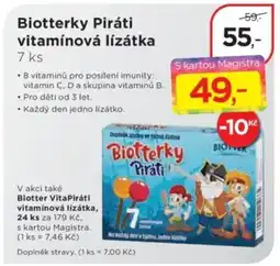 Magistra lékárny Biotterky Piráti vitamínová lízátka nabídka