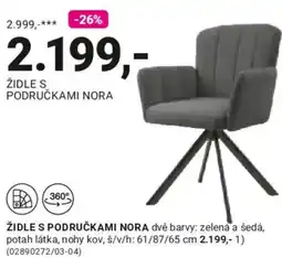 Möbelix Židle s područkami Nora nabídka